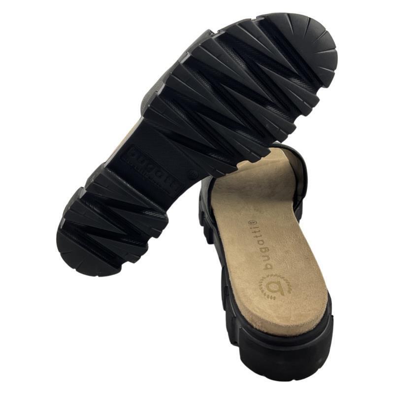 Bugatti Damen Pantoletten Schwarz/Metallic