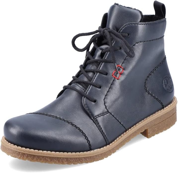 Rieker Damen Schnürstiefel 73500-14 marineblau Kaltfutter