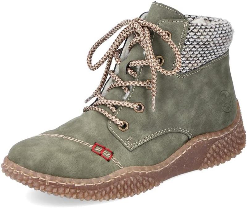 Rieker Damen Schnürstiefel Y8441-54 laubgrün Warmfutter