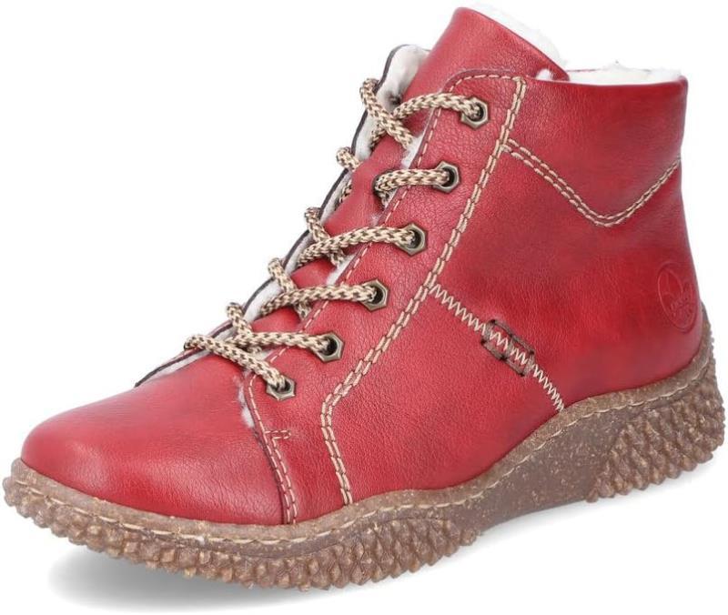 Rieker Damen Schnürstiefel Y8412-33 Rot Warmfutter