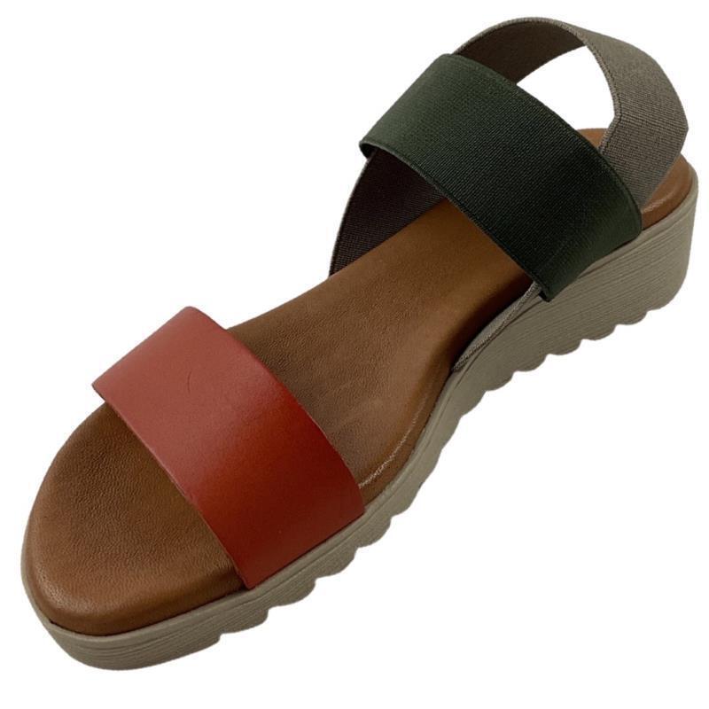 2GO FASHION 8049-801-61 Damen Sandale Orange/Grün