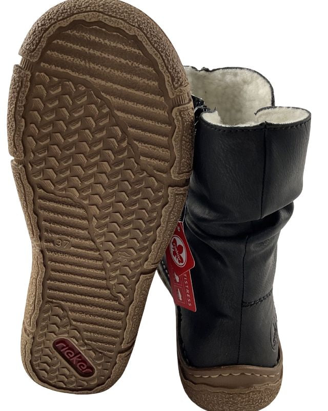 Rieker Damen Kurzstiefel Z3771-00 Schwarz Kunstleder