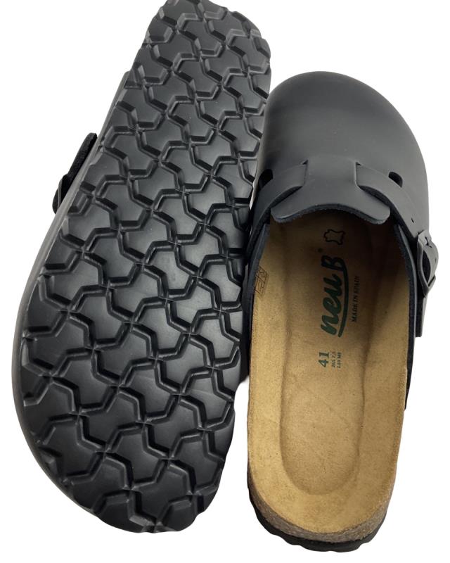 neu B Clogs Pantoletten NEU 20117 BADEN LEDER Schwarz