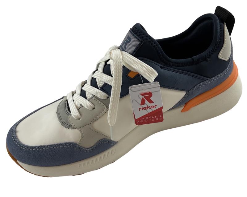 Rieker Sport Herren Sneaker U1403-14 Weiß/Blau