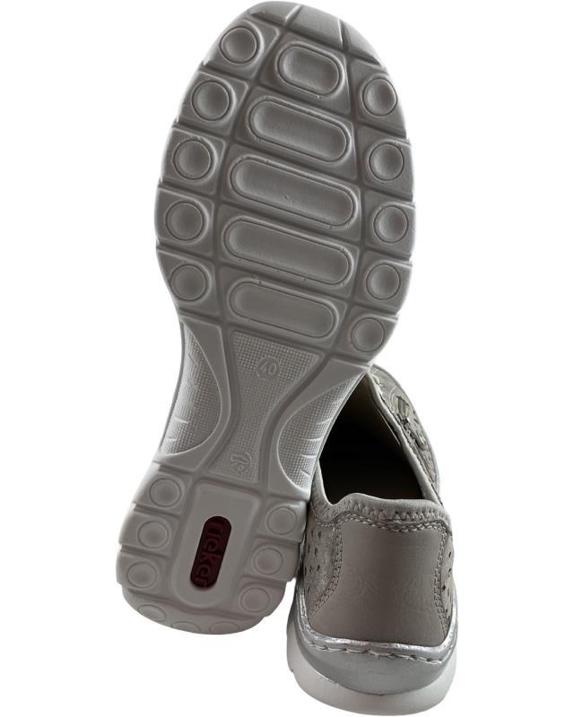 Rieker Damen Slipper L32P6-90 beige-metallic Kunstleder