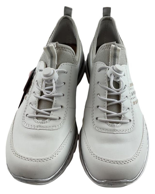 Rieker Damen Sneaker L3259-80 Weiß Kunstleder