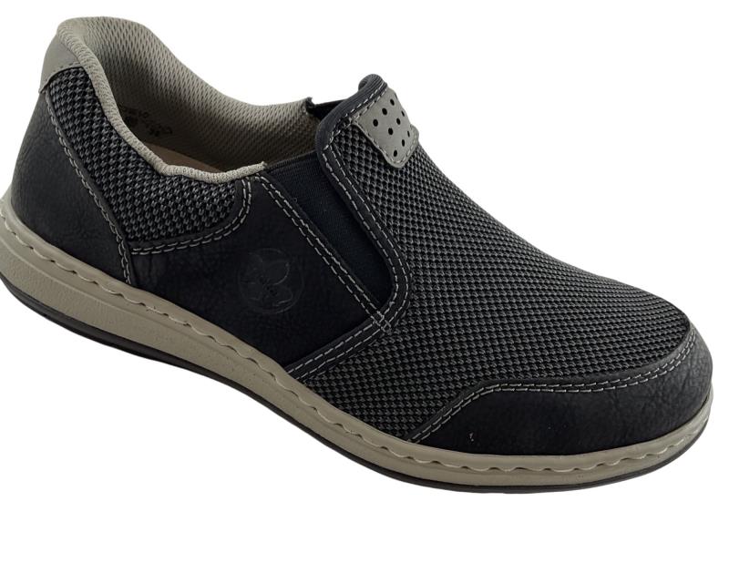 Rieker Herren Slipper 17363-00 Extraweite Graphitschwarz