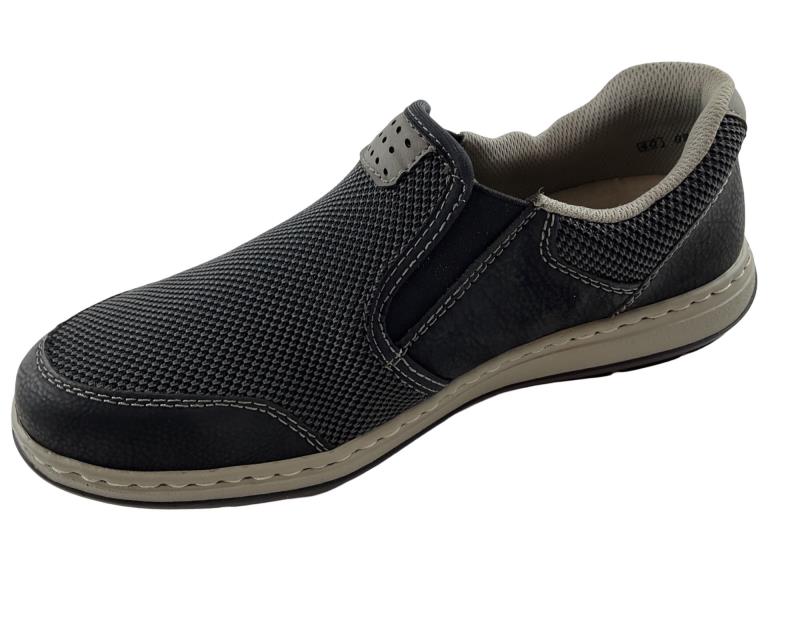 Rieker Herren Slipper 17363-00 Extraweite Graphitschwarz