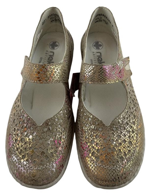 Rieker Damen Slipper 48996-90 Mehrfarbig Kunstleder