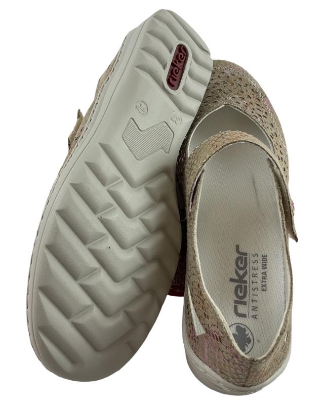 Rieker Damen Slipper 48996-90 Mehrfarbig Kunstleder