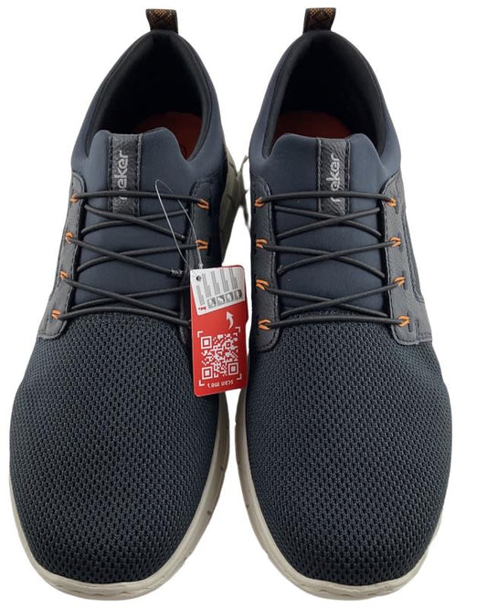 Rieker Herren Slipper B7796-14 Blau Synthetik//Textil
