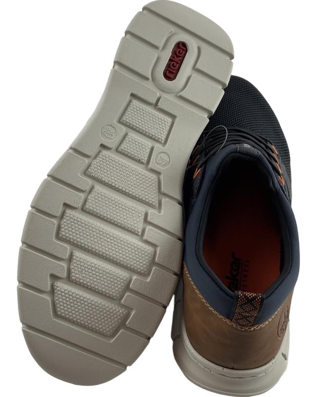 Rieker Herren Slipper B7796-14 Blau Synthetik//Textil