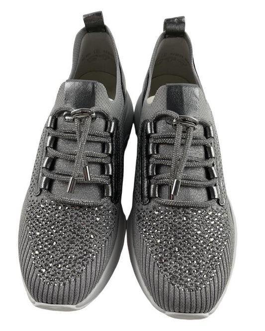 Gabor Fashion Damen Sneaker 63.455.49 Stretch/Shine Met Grau (Glitter)