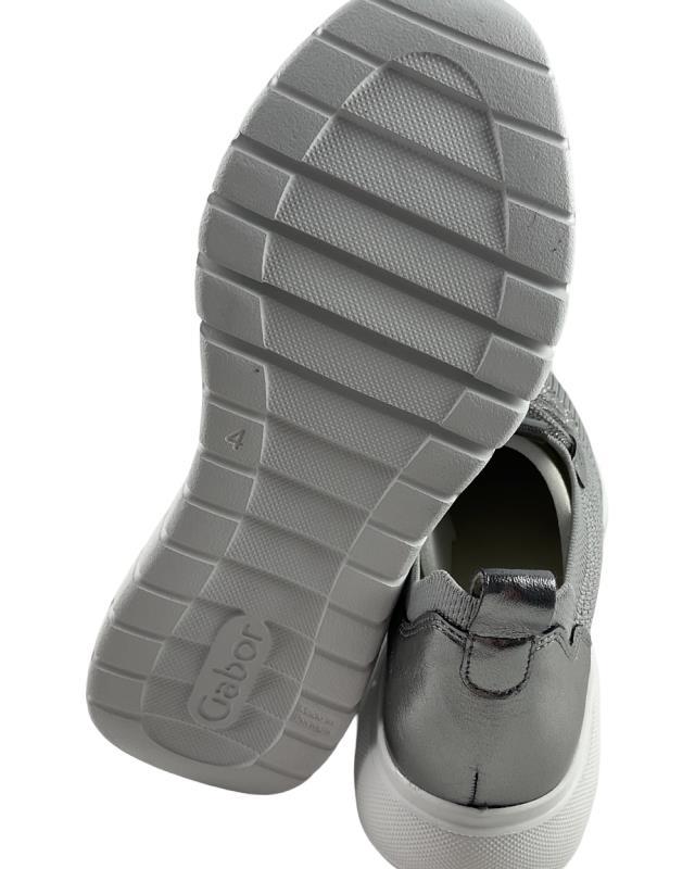 Gabor Fashion Damen Sneaker 63.455.49 Stretch/Shine Met Grau (Glitter)