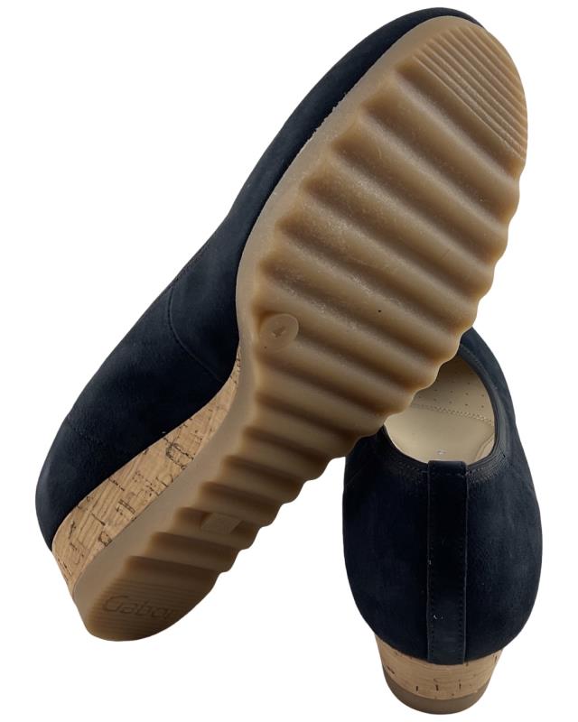 Gabor Comfort Keilpumps 62.641.46 Dunkelblau Samtchevreau Kork