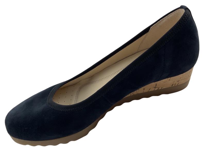 Gabor Comfort Keilpumps 62.641.46 Dunkelblau Samtchevreau Kork