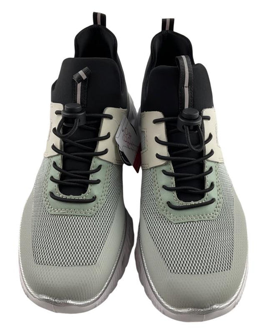 Rieker Damen Slipper M6061-52 Kunstleder Mintgrün VEGAN