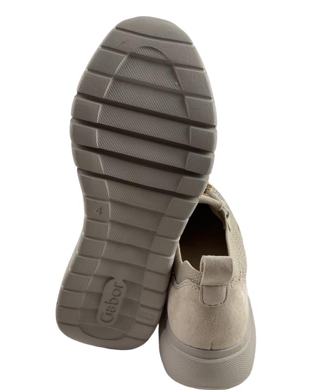 Gabor Fashion Damen Sneaker 63.455.4 Stretch/Samtchevreau oak (Glitter)