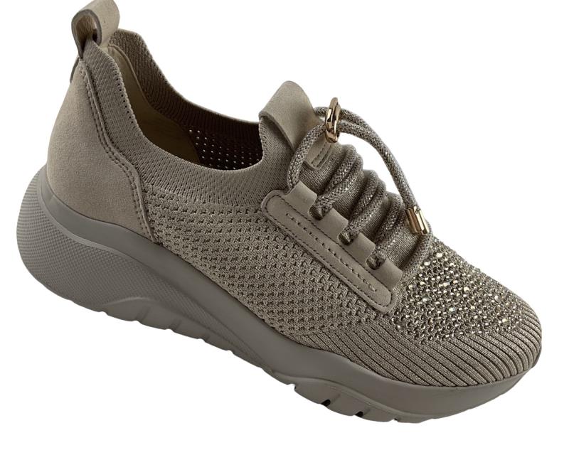 Gabor Fashion Damen Sneaker 63.455.4 Stretch/Samtchevreau oak (Glitter)