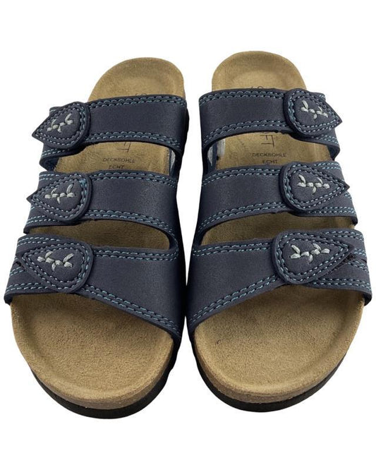 SUPERSOFT Damen Hausschuhe Pantoletten Klett 275 015 BLUE