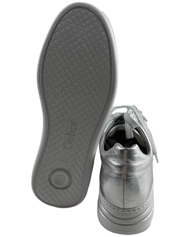 Gabor Comfort Damen Sneaker 66.395.10 Silber Effektleder