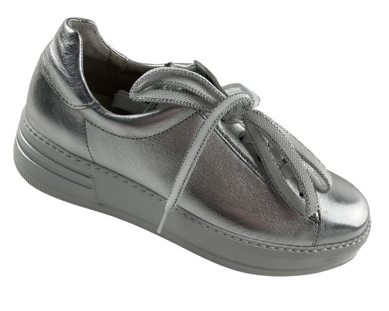 Gabor Comfort Damen Sneaker 66.395.10 Silber Effektleder