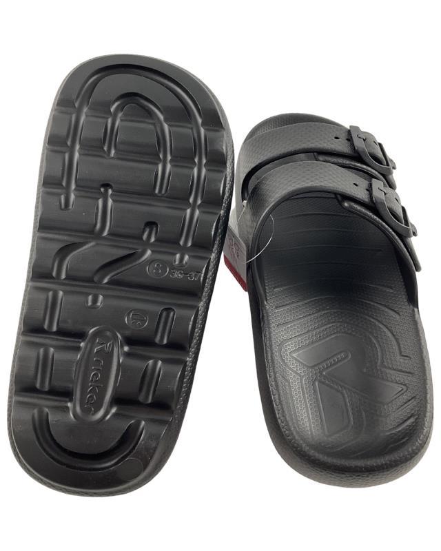 Rieker Damen Pantoletten P2450-00 Kunststoff Schwarz