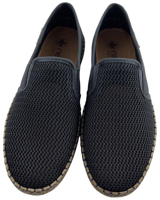 Rieker Herren Slipper B5265-14 Textil Blau