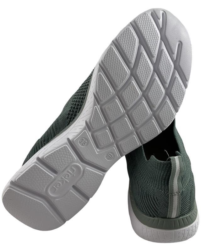 Rieker Damen Slipper M5074-52 Grün Textil Ultraleicht