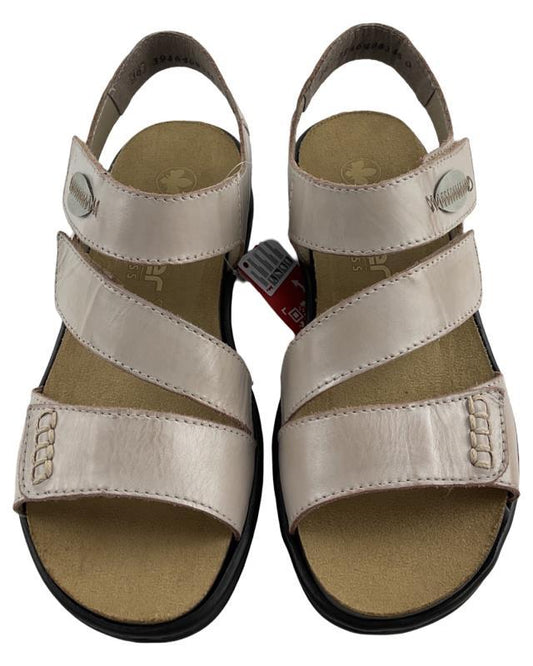 Rieker Damen Sandalen 64573-62 Beige Leder