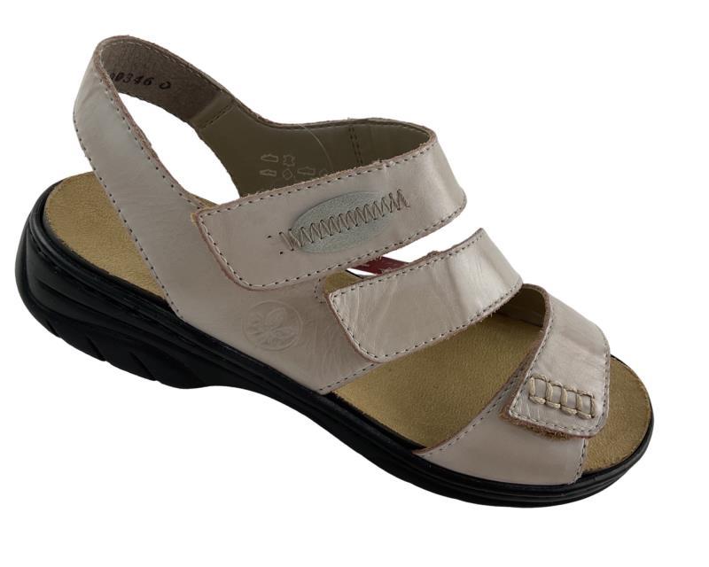Rieker Damen Sandalen 64573-62 Beige Leder