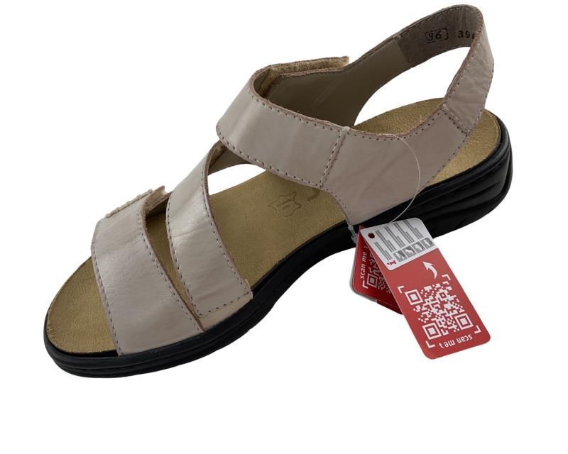 Rieker Damen Sandalen 64573-62 Beige Leder