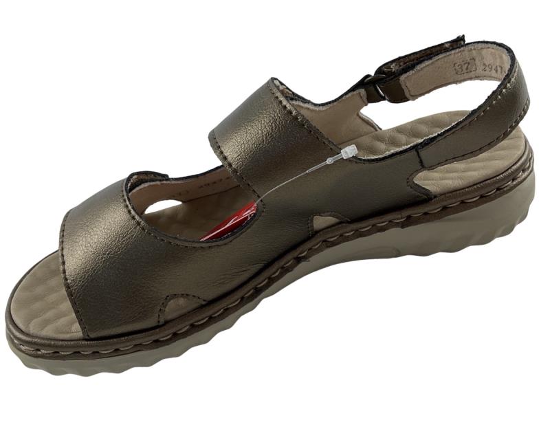 Rieker Damen Riemchensandalen 60462-90 Leder Bronze