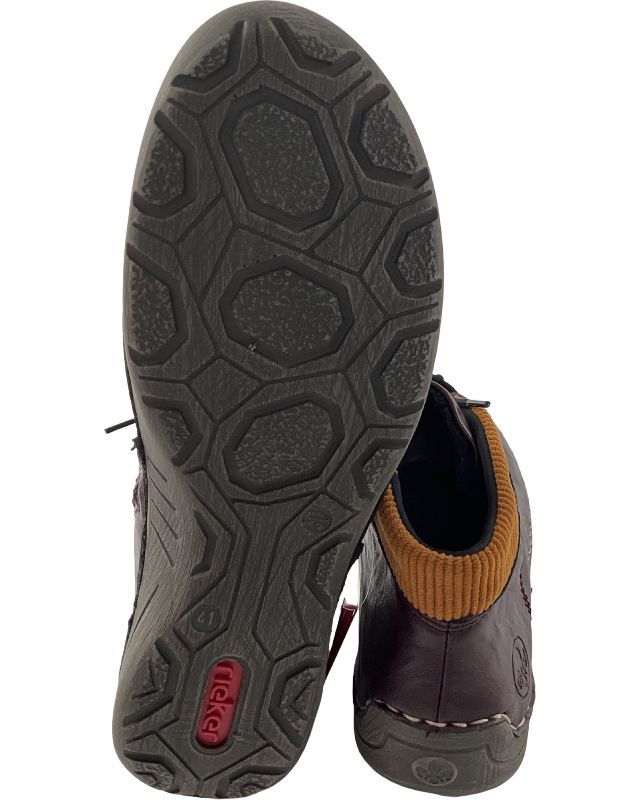Rieker Damen Kurzstiefel 52544-30 Rot Schnürung/Reißverschluss