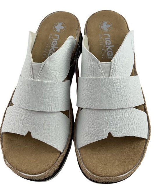Rieker Comfort & Style Damen Pantoletten V7989-80 Weiß