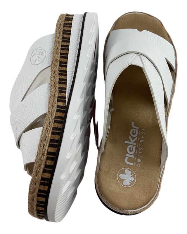 Rieker Comfort & Style Damen Pantoletten V7989-80 Weiß