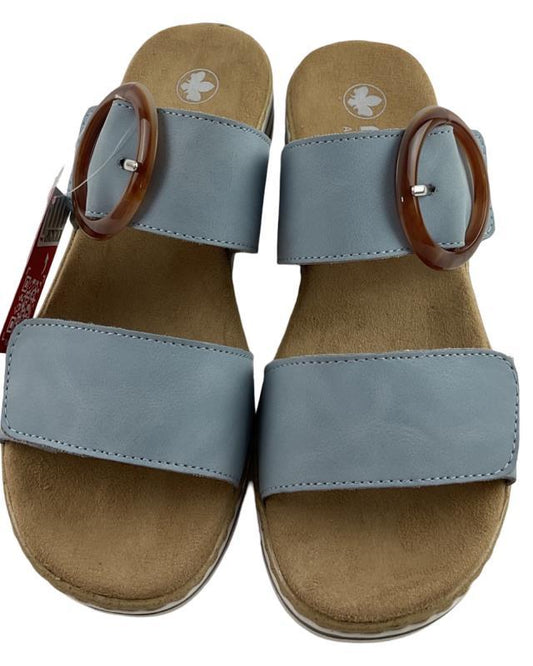 Rieker Comfort & Style Damen Pantoletten V0692-10 Blau