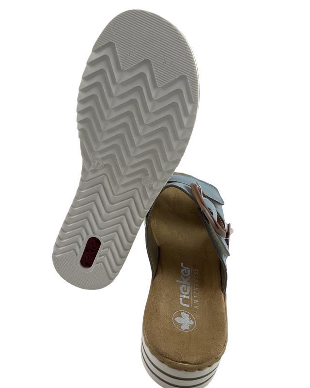 Rieker Comfort & Style Damen Pantoletten V0692-10 Blau