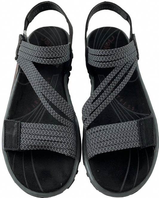 Rieker Damen Trekkingsandalen 68871-00 Schwarz