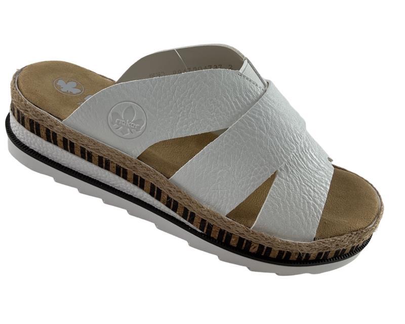 Rieker Comfort & Style Damen Pantoletten V7989-80 Weiß