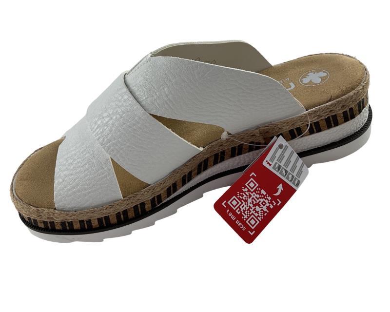Rieker Comfort & Style Damen Pantoletten V7989-80 Weiß