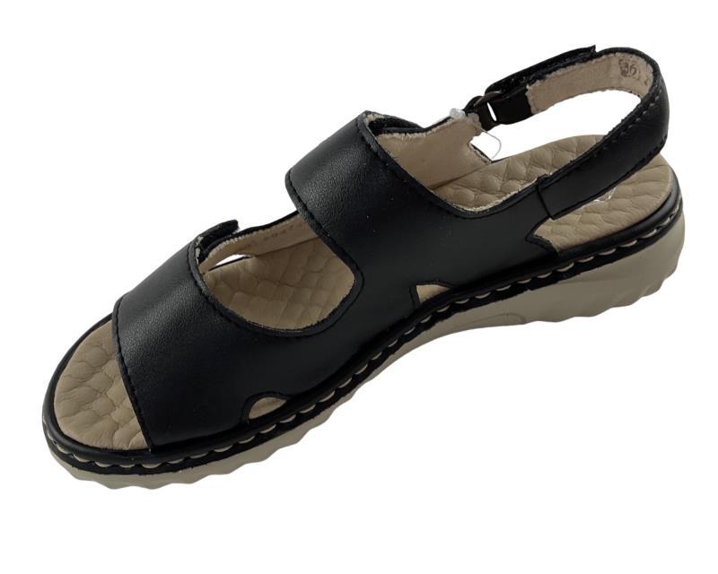 Rieker Damen Riemchensandalen 60462-90 Leder Schwarz