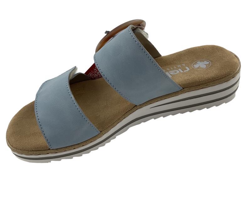 Rieker Comfort & Style Damen Pantoletten V0692-10 Blau