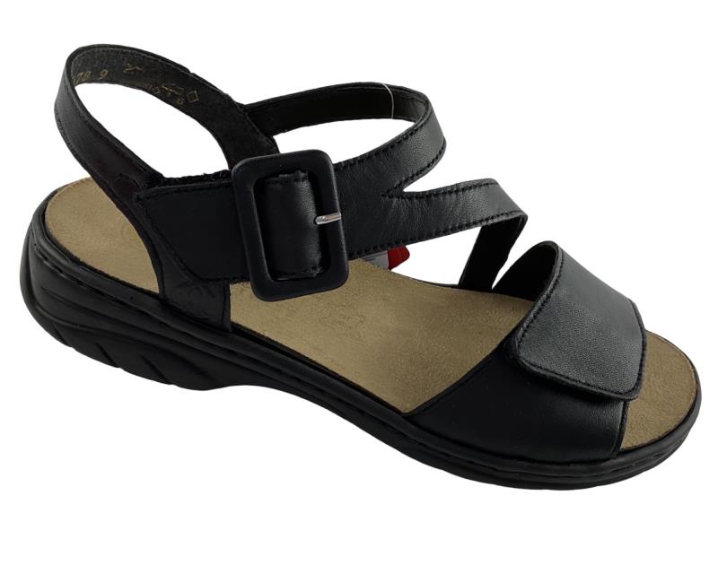 Rieker Damen Riemchensandalen 64561-00 Schwarz