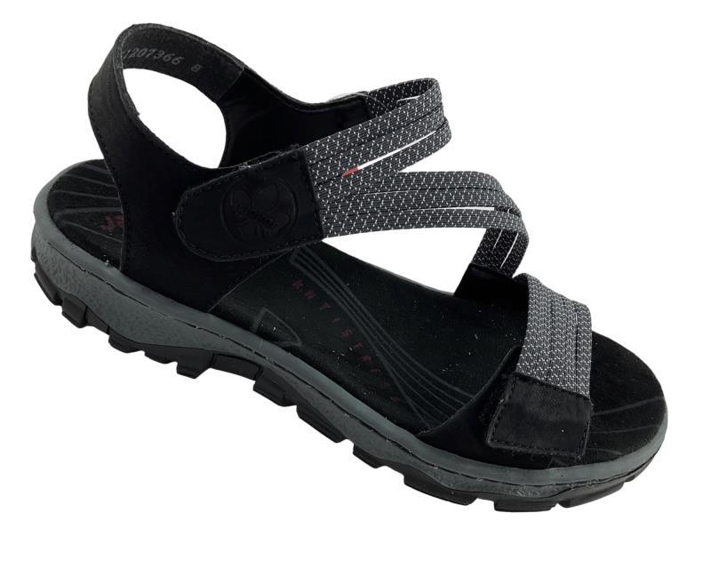 Rieker Damen Trekkingsandalen 68871-00 Schwarz