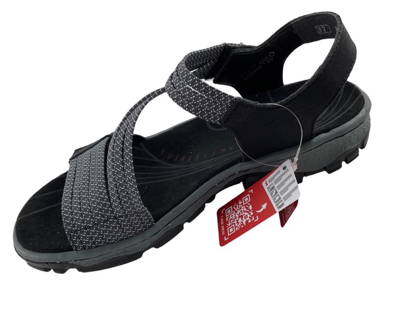 Rieker Damen Trekkingsandalen 68871-00 Schwarz