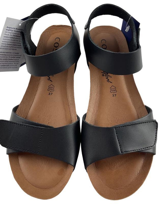 Damen Cosmos Comfort Kailsandale 6134803-9 Schwarz Leder