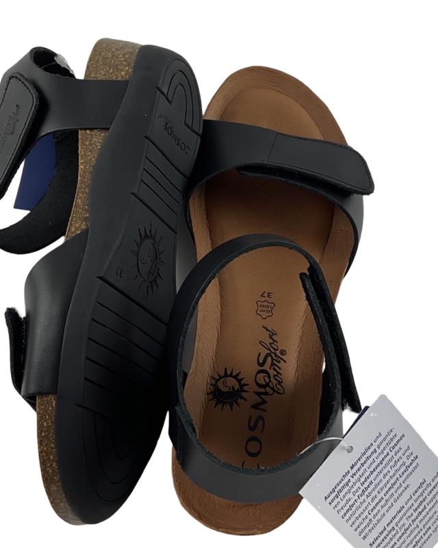 Damen Cosmos Comfort Kailsandale 6134803-9 Schwarz Leder