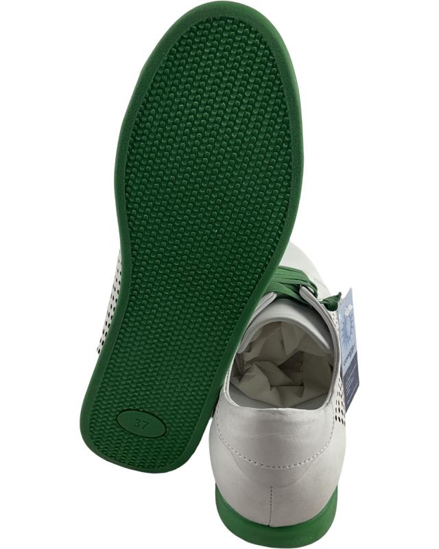 Cosmos Comfort 6288-301-1 Damen Sneaker Weiß/Grün Leder