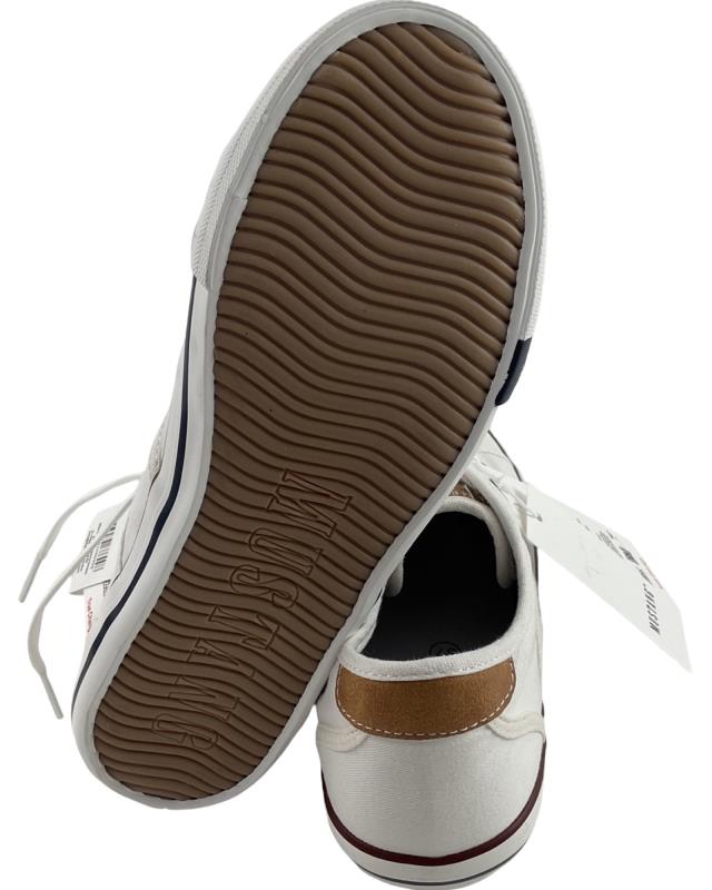 Mustang Damen Sneaker Schnürhalbschuhe 1099-310-1 Weiß Textil